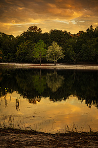Lakeside Serenade in Sunset Hues by Dream World Images