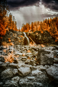 Autumn Fire and Falling Water by Dream World Images