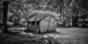 Garden Shack in B&W by Dream World Images