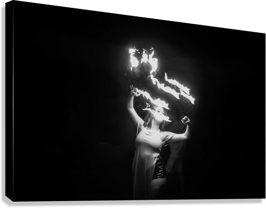 Dancing Embers in the Dark   Canvas Print