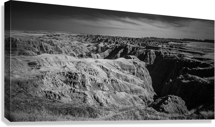 Shadows of the Earth: Rugged Elegance of the Badlands Canvas Print