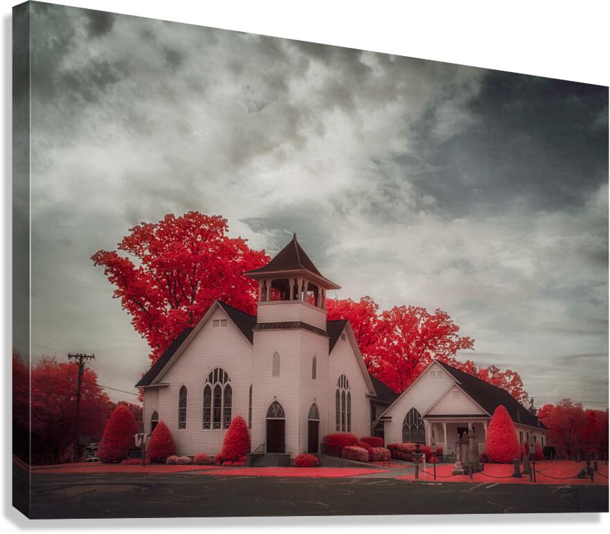Spiritual Splendor   Crimson Steeple Canvas Print