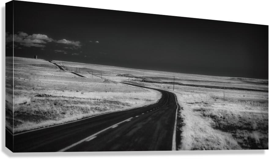 Long Black Road Canvas Print