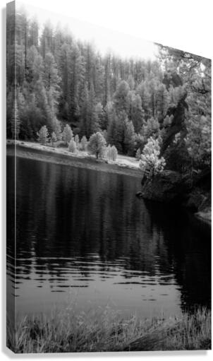 Enchanting Haze: Hazy Pines in Infrared at Sylvan Lake South Dakota Canvas Print