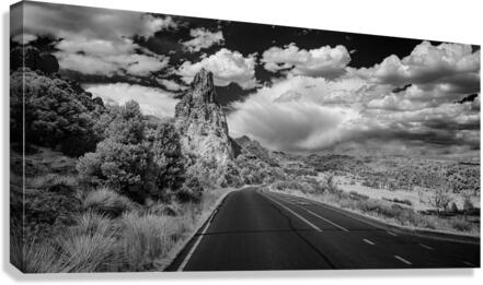 Journey to Majesty: Roadside Symphony at Garden of the Gods Canvas Print