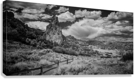 Trail to Majesty: Stormy Peaks at Garden of the Gods Canvas Print