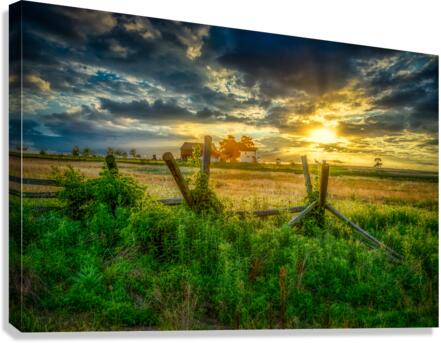 Fenceline sunset Canvas Print