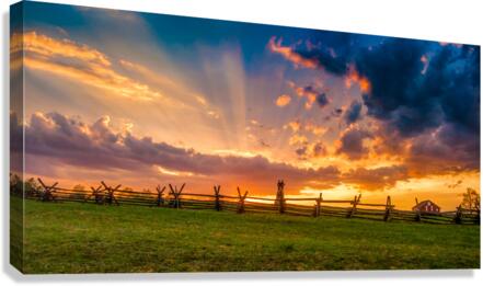 God Rays Over Gettysburg: Sunset at the 73rd New York Volunteer Infantry Regiment Canvas Print