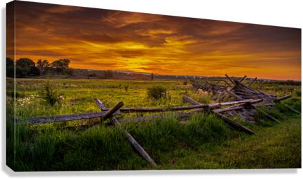 Fenceline Sunset Canvas Print