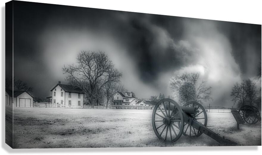 Brooding Memories: Storm at the Warfield Farm Canvas Print
