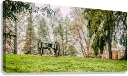 Guardian of History: Cannon in Gettysburg Cemetery Canvas Print