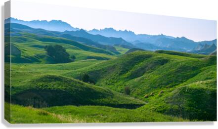 Verdant Horizons: Exploring the Green Badlands Canvas Print