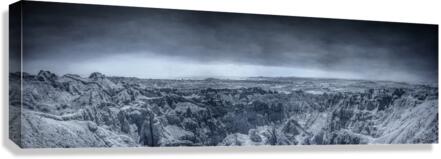 Azure Daydream Overview: Unveiling the Mystique of South Dakotas Badlands in Infrared Canvas Print