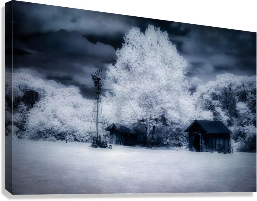 Windmill Whispers: Windmill Whispers in A Farm Landscape Canvas Print