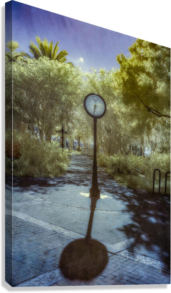 Springtime Serenity: Exploring Saint Marys Riverside Park and the Tidal Clock Canvas Print
