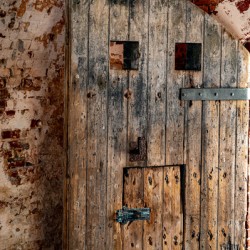 Timeless Patina: Fort Macon Wooden Door