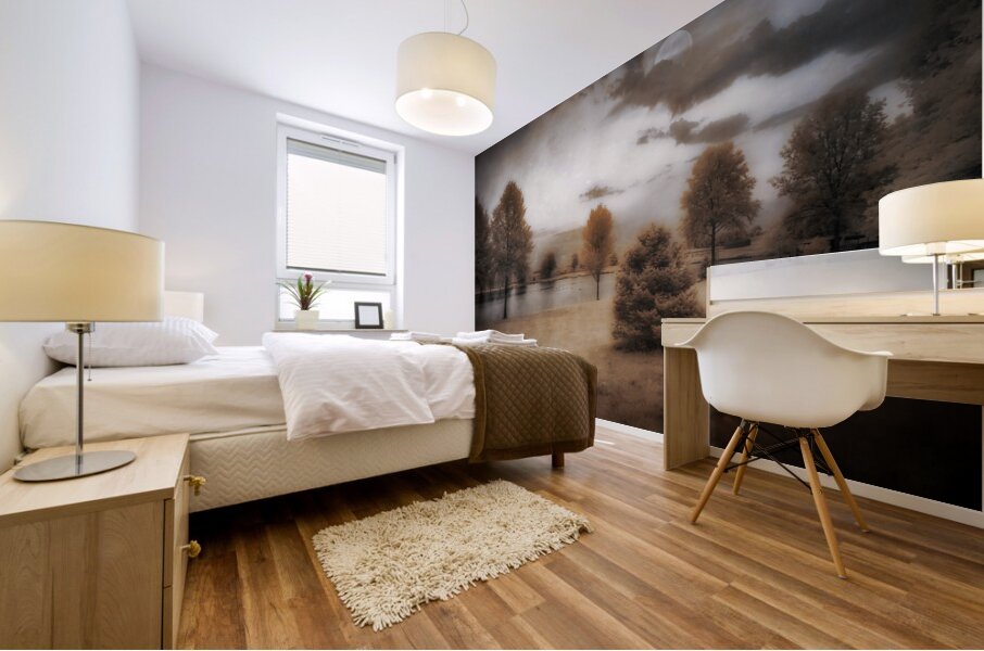 Moonlight Dreaming by the Lake  Mural print