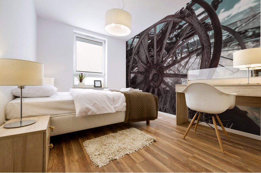 Rustic Relic - Wooden Wheel Mural print