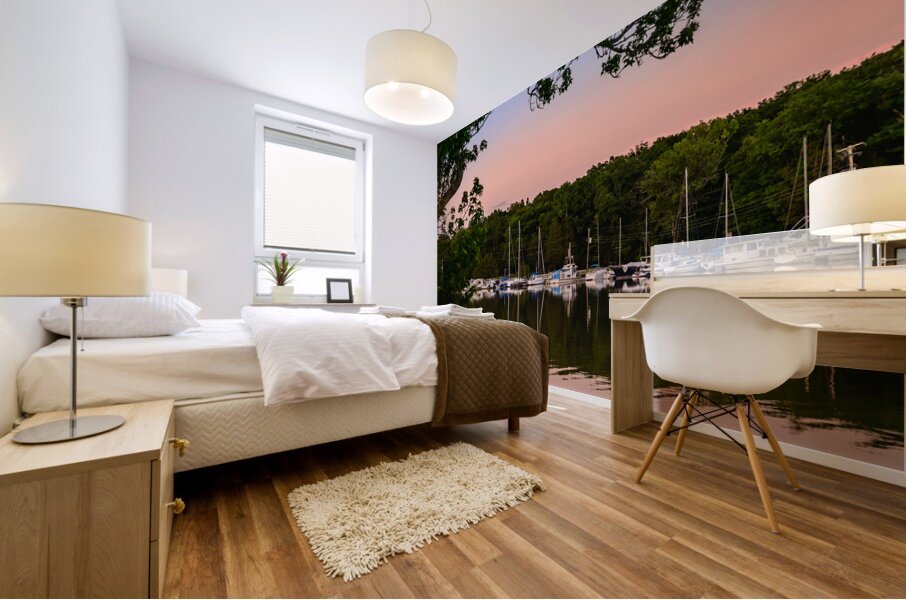 Sailboats in Serenitys Embrace Mural print