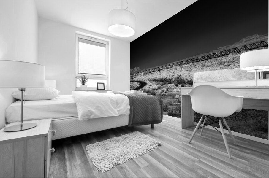 Bridge of Silence in Sunlit Desert Mural print