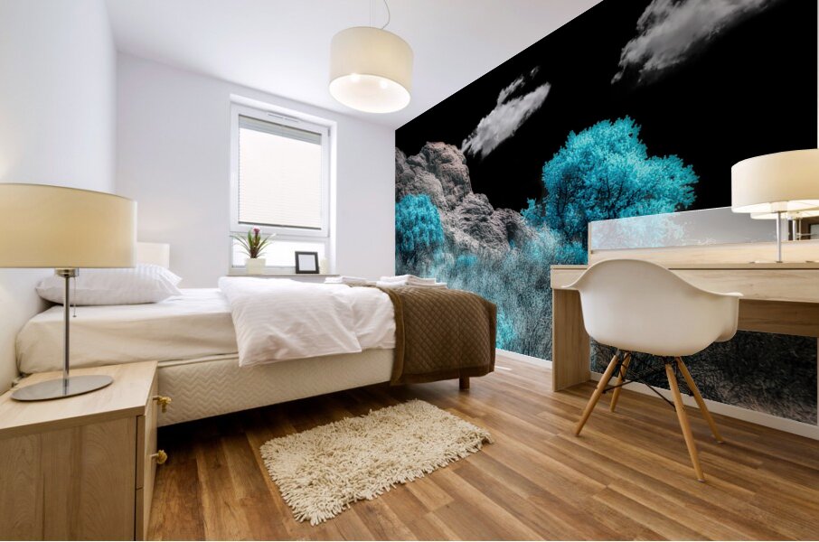 Majestic Rock Wall: Exploring Garden of the Gods Blue Mountain Mural print