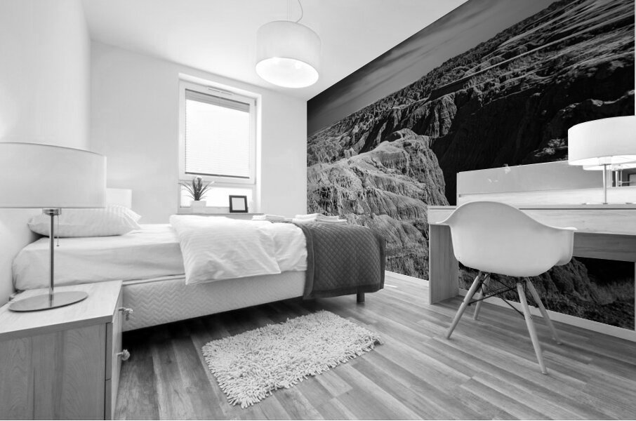 Shadows of the Earth: Rugged Elegance of the Badlands Mural print