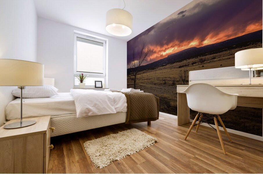 Heavens Blaze: Sunset Symphony in Cold Beer New Mexico Mural print