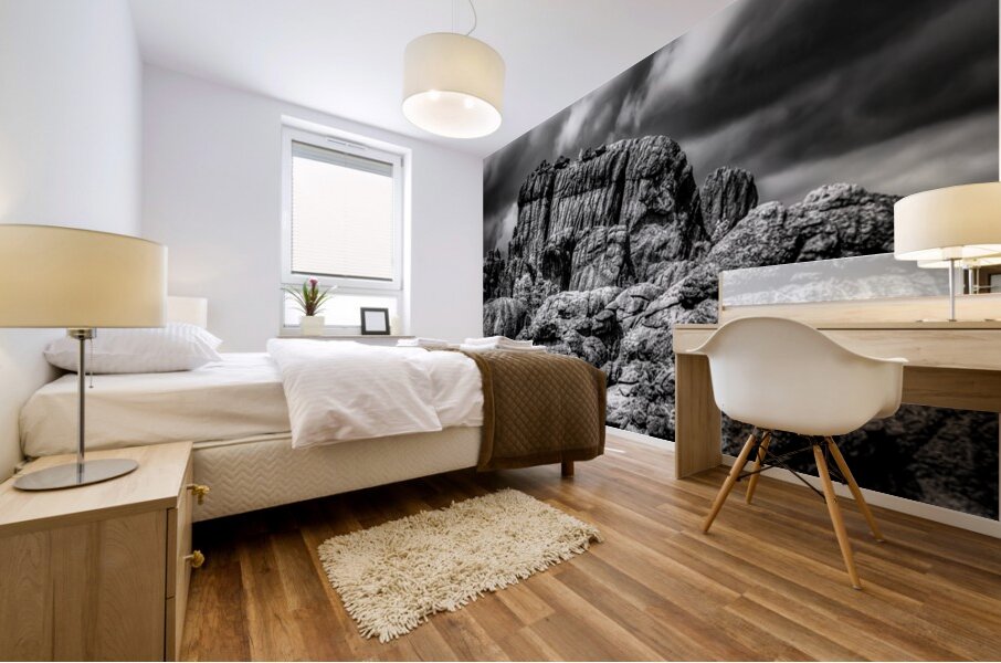 Mystical Reverie: Exploring Sylvan Lakes Enchanting Boulders in Mural print