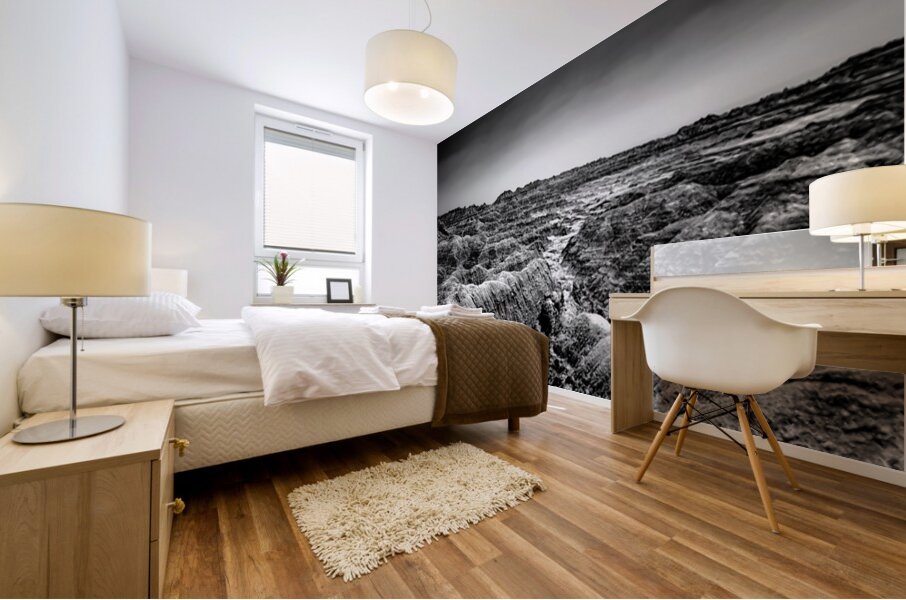 Shadows of the Earth: Contours of Time in the Badlands Mural print