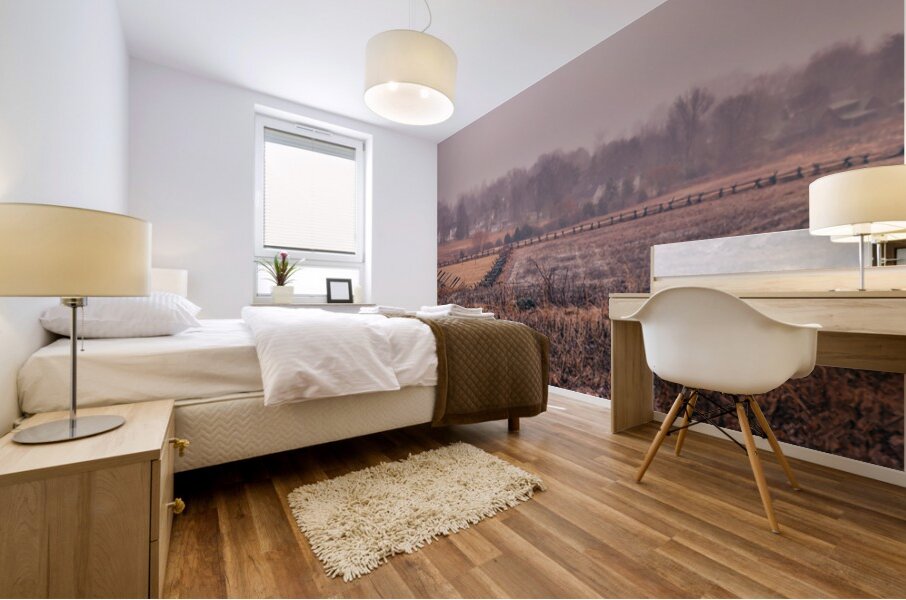 Oatmeal Fence Mural print