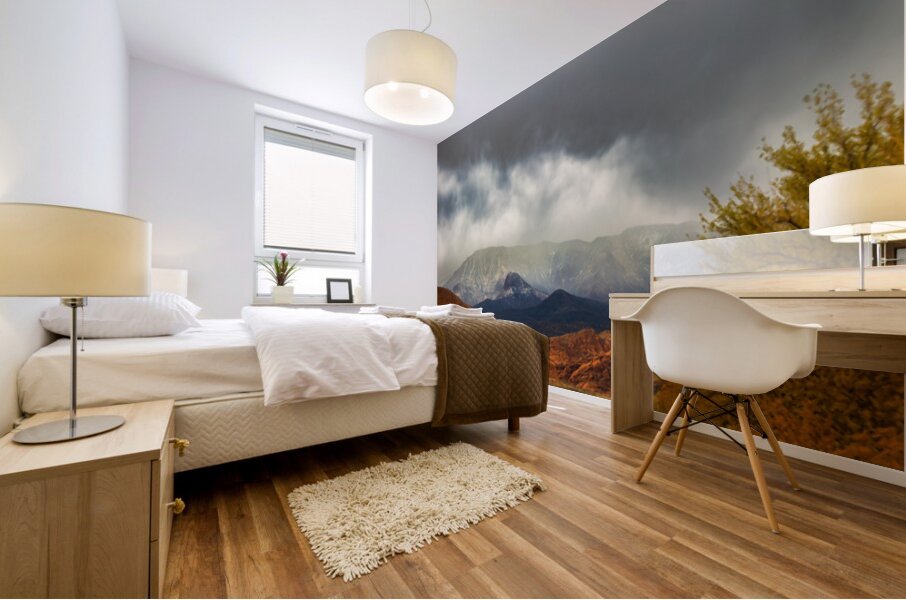 Desert Mountain Storm Light Mural print