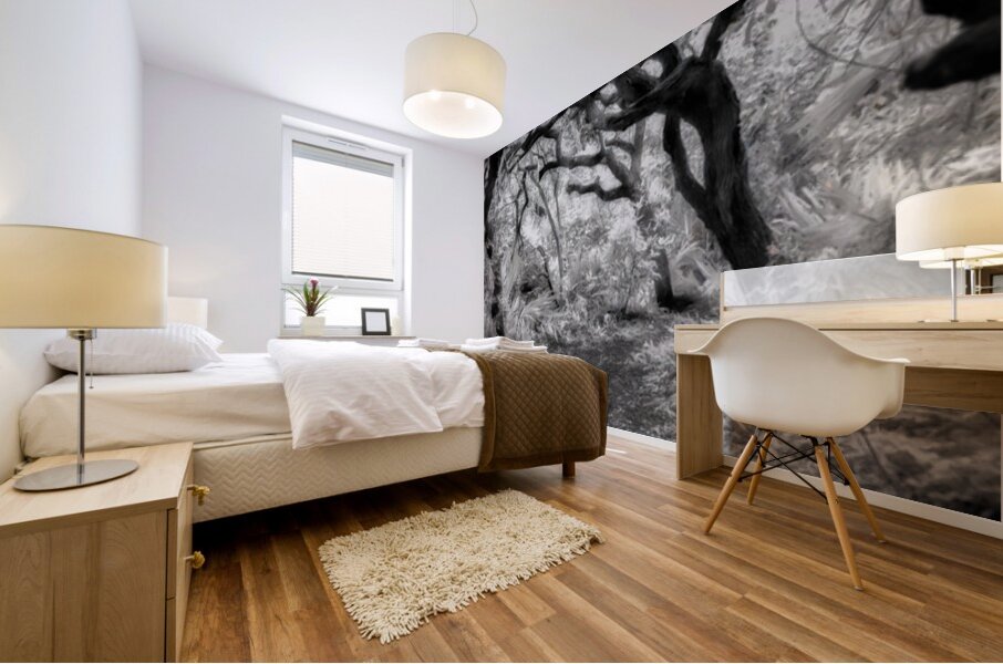 Twilight Reverie: Pathways in Shadow and Light Mural print