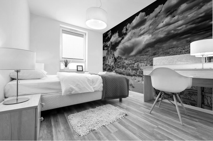 Trail to Majesty: A Stormy Garden Walk Mural print