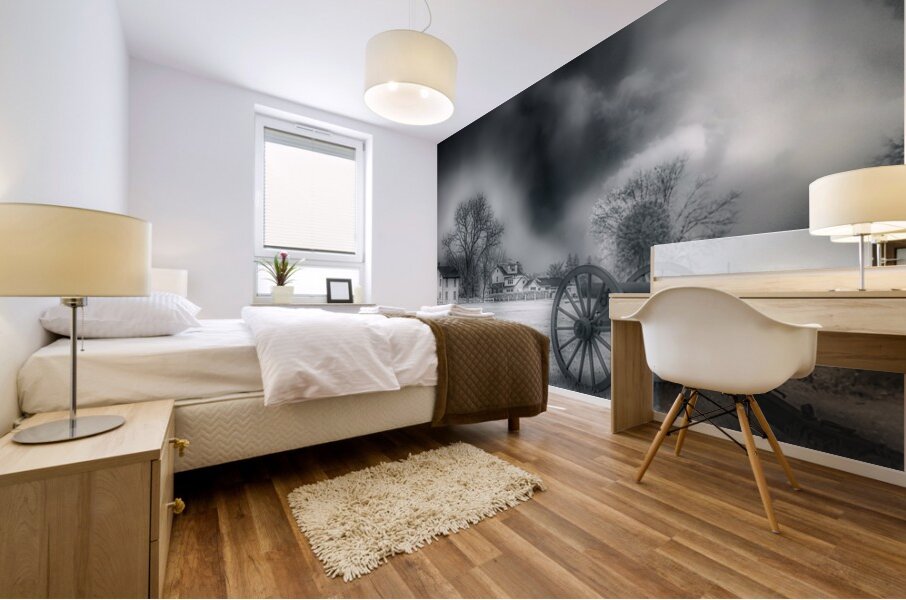 Brooding Memories: Storm at the Warfield Farm Mural print