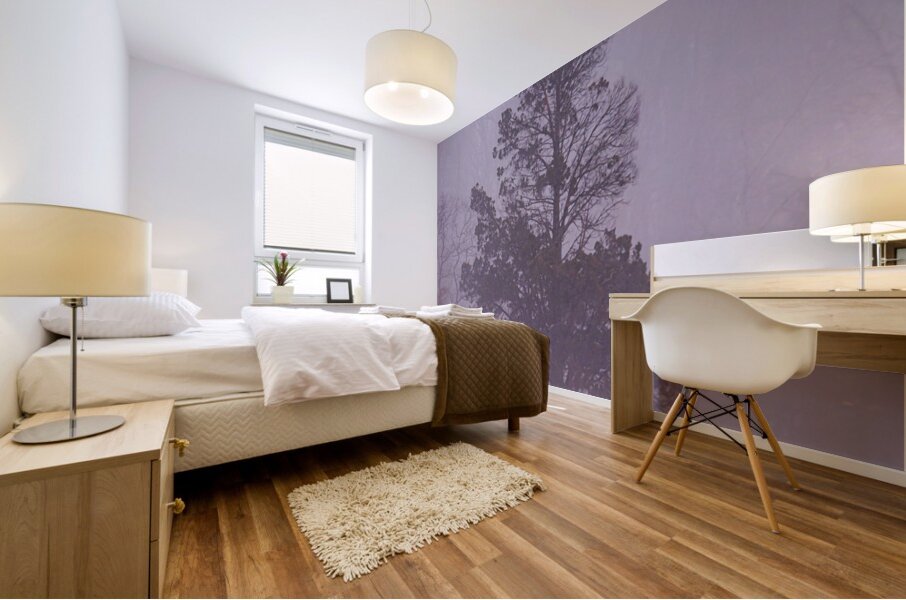 Winter Tranquility: Lone Withdrawn Tree in Gettysburg Mural print