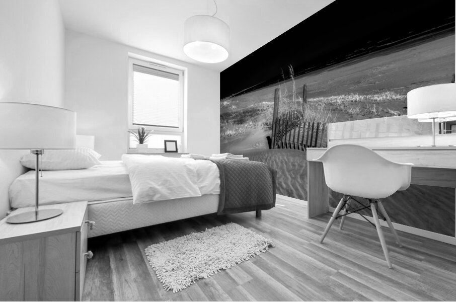 Fence Watching the Ocean Mural print