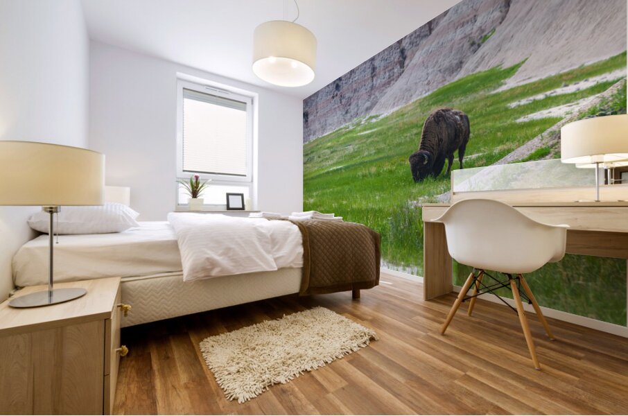 Bison Beauty: Solitary Serenity Mural print