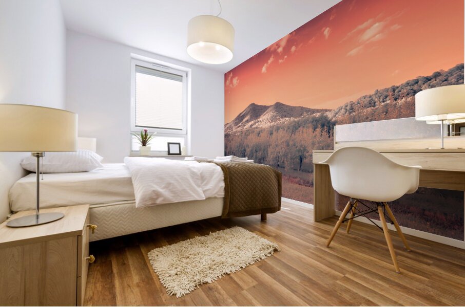 Orange Mountain Shine Mural print