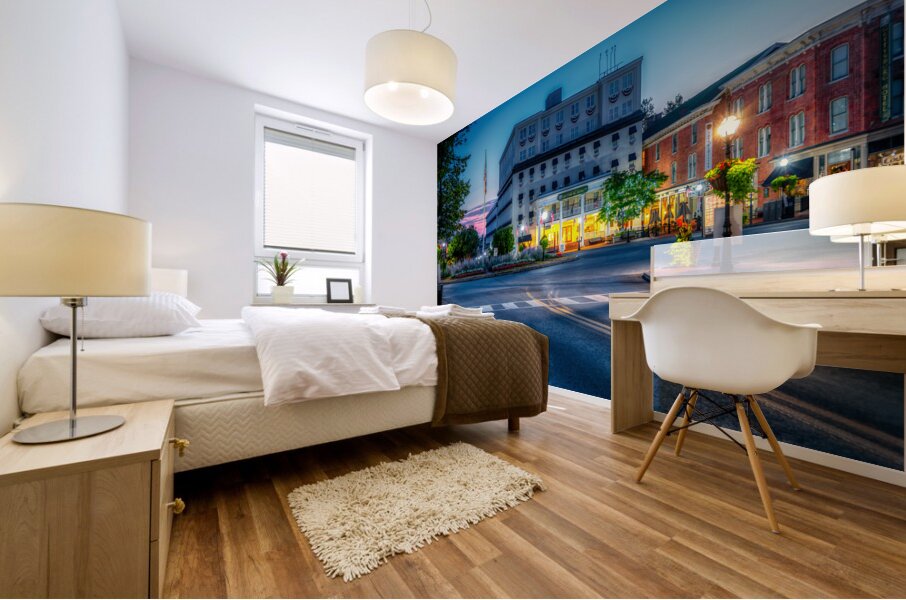 Blue Hour Charm in Historic Gettysburg  Mural print