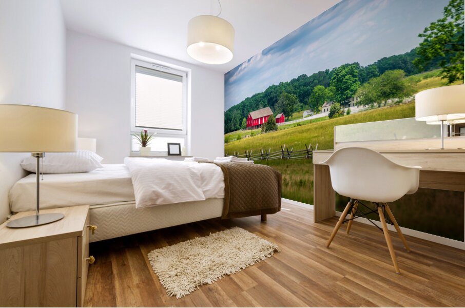 American Pastoral Serenity: A Gettysburg Farm Mural print