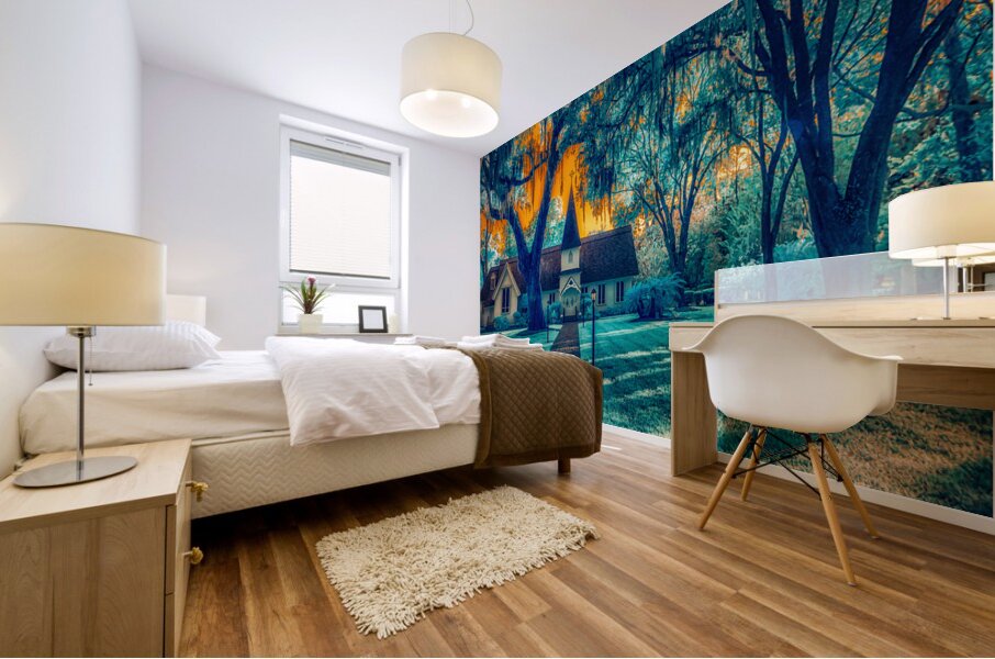 Spiritual Splendor: Blue Church Mural print