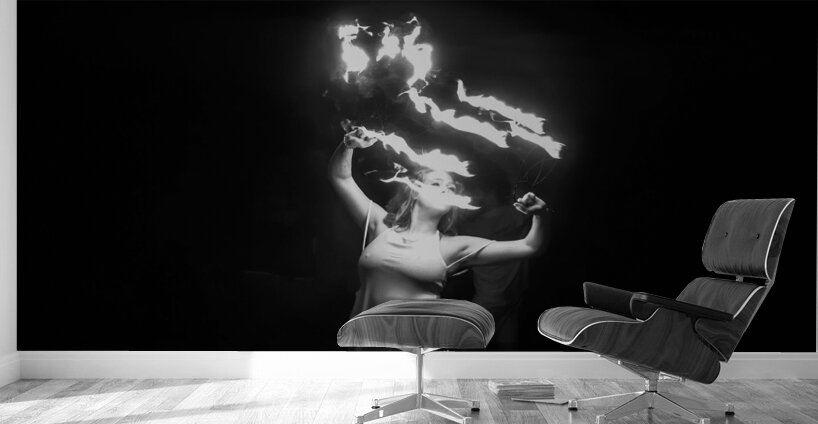 Dancing Embers in the Dark   Wall Murals