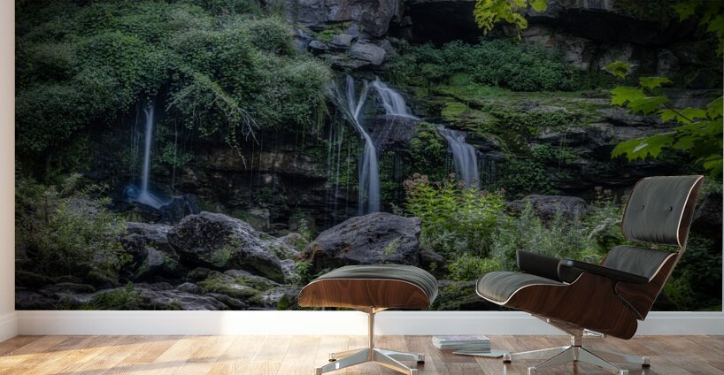 Verdant Serenity Falls Wall Murals