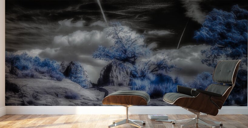 Desert Mosaic in Vivid Blues Wall Murals