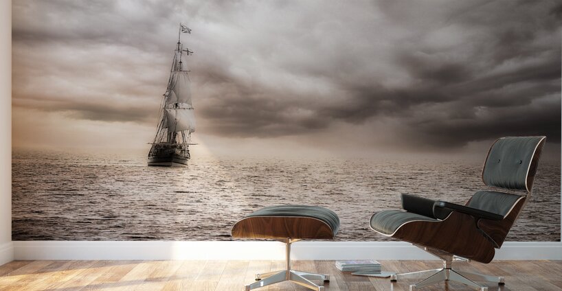 Maritime Marvel: Witnessing a Historic Tall Ship Arrival During  Wall Murals