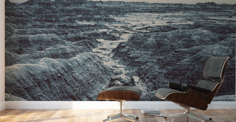 Shadows of the Earth: The Enchanting White River in Badlands Wall Murals