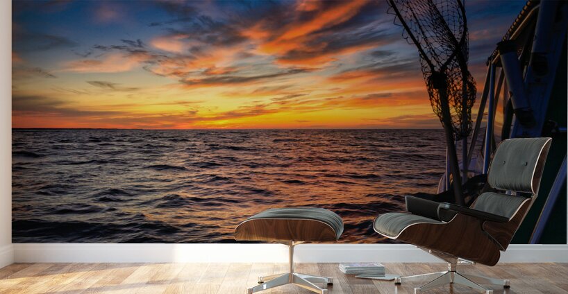 Sailing into Octobers Glow: A Maritime Adventure on the Waves Wall Murals