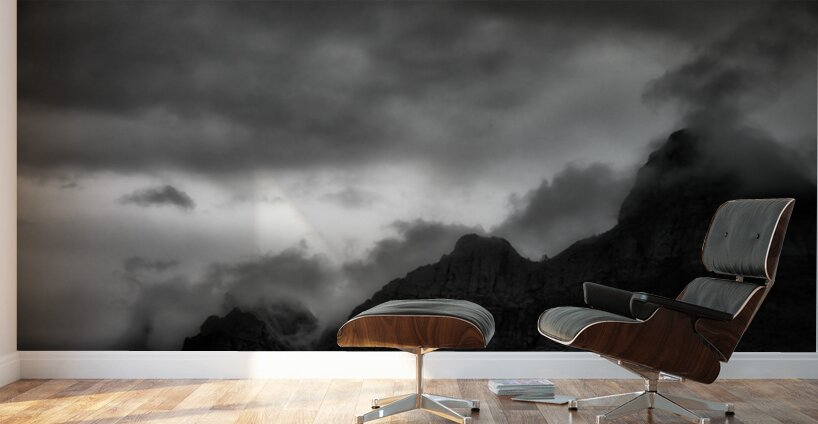 Storm Veiled Peaks Wall Murals