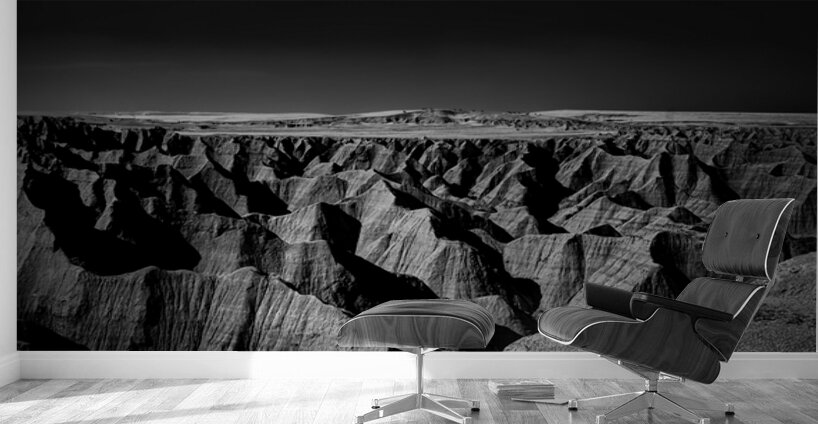 Shadows of the Earth:  A Badlands Vista Wall Murals