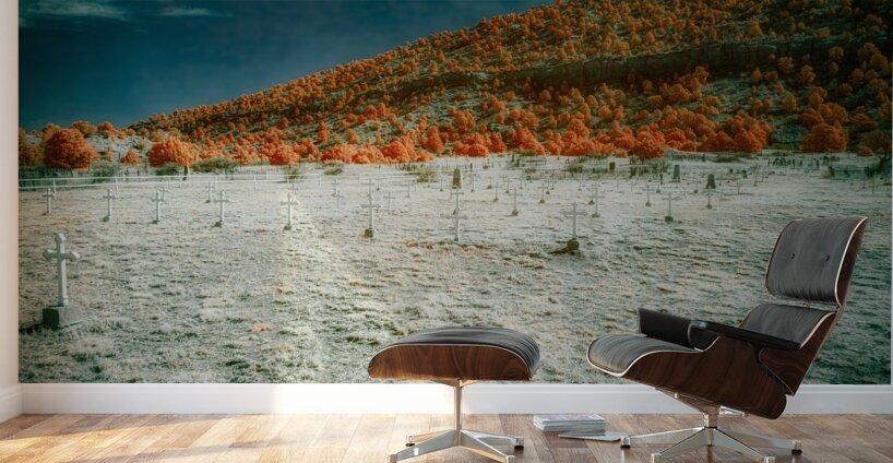 Gravestones Under a Fiery Canopy Wall Murals